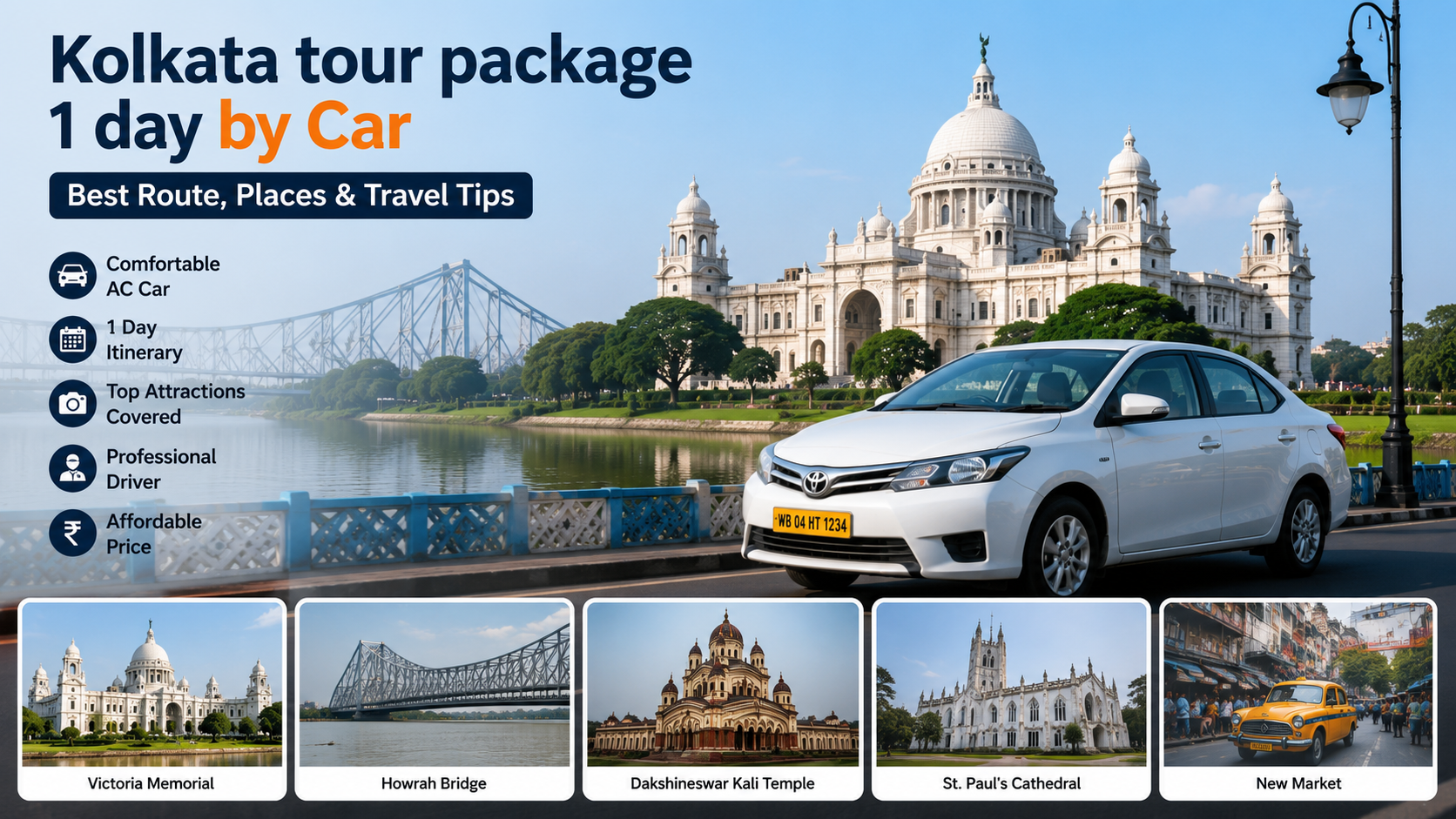 1day kolkata sightseeing package by car