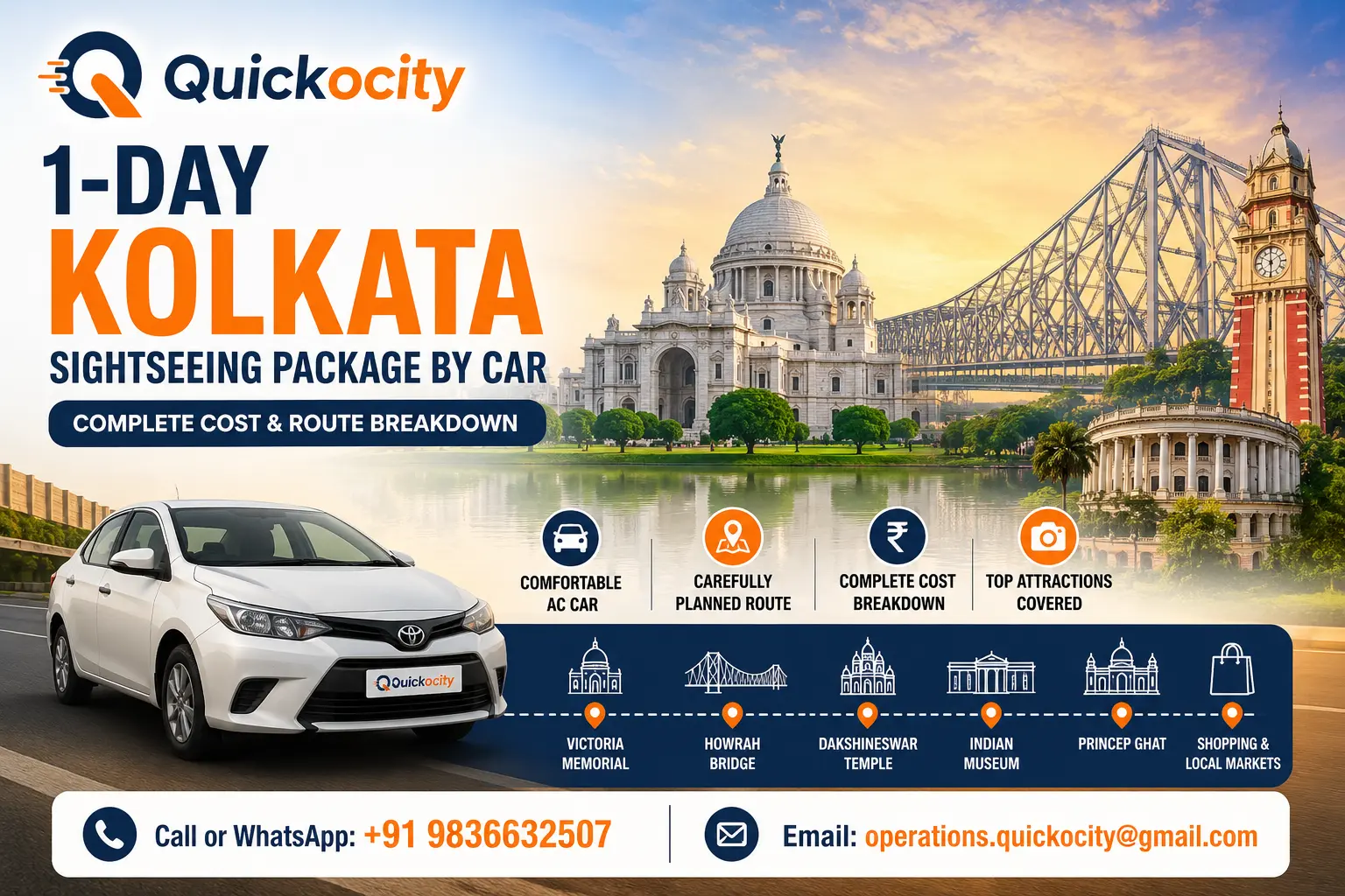 1-Day Kolkata Sightseeing Package by Car
