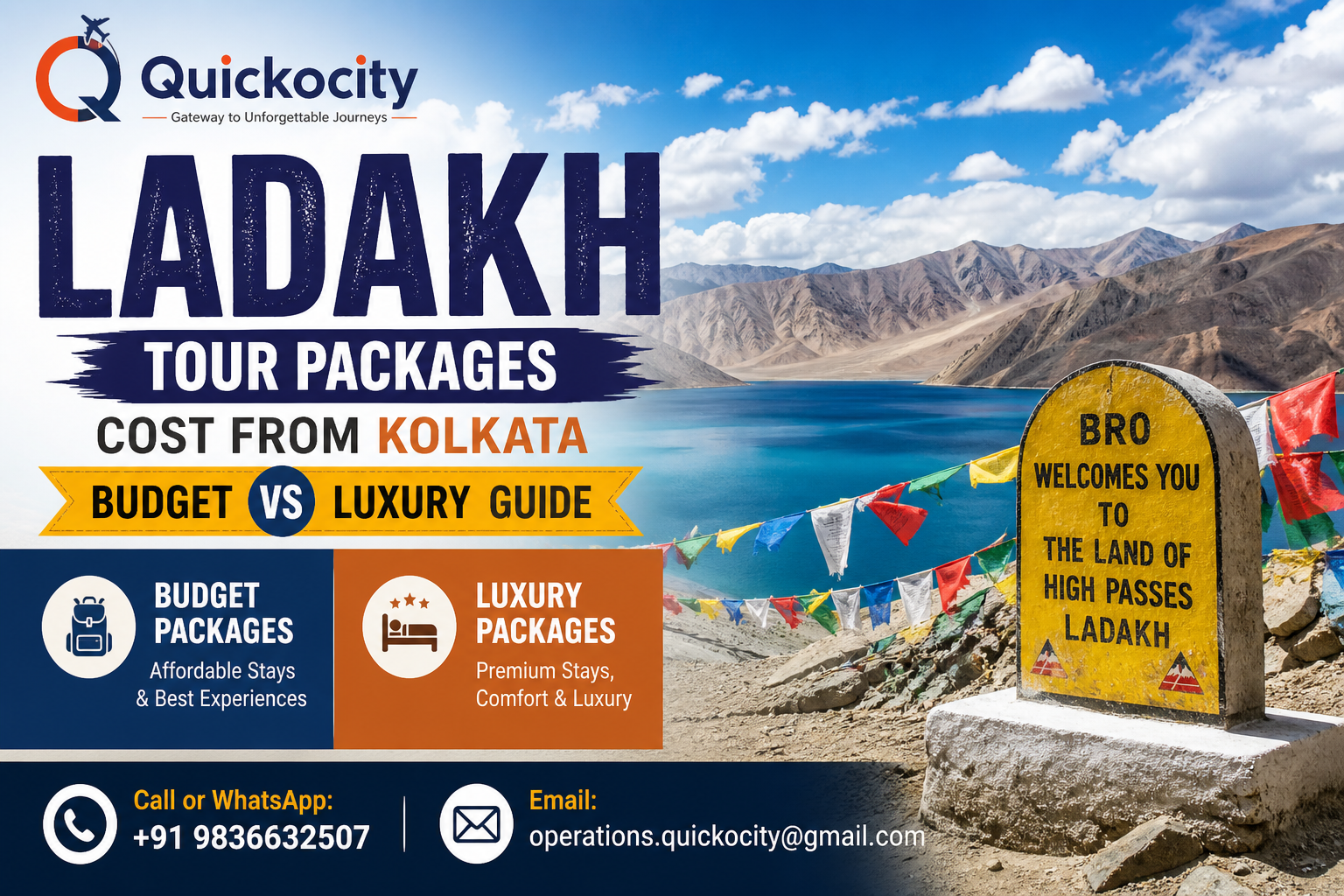 Ladakh Tour Packages Cost from Kolkata